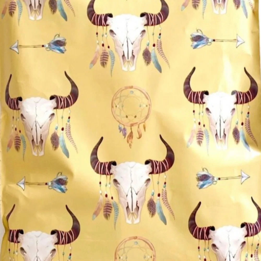 20 poly mailers boho skull print size 10x13